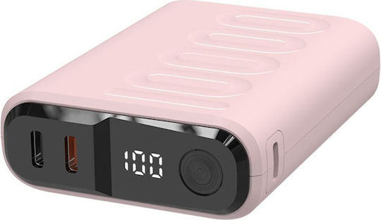 RealPower PB-10000C Power Bank 10000mAh 20W с 3 USB-C порта Power Delivery Розов