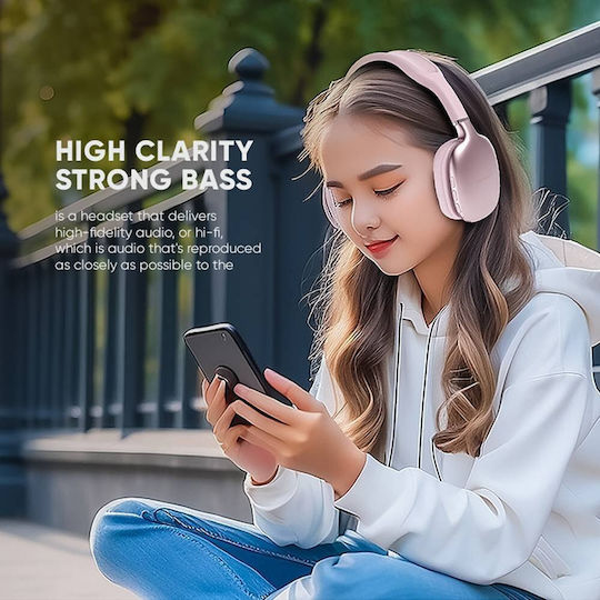 Sonic Gear Airphone 6 Wireless / Wired Over Ear Headphones with 10 hours of Operation Mauve Pink
