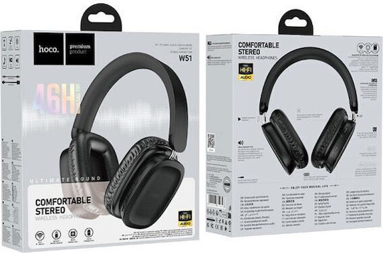 Hoco W51 Ασύρματα Bluetooth Over Ear Ακουστικά με 46 ώρες Λειτουργίας Μαύρα
