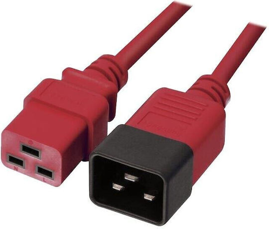 Lindy IEC C19 - IEC C20 Cable 1m Red (30123)