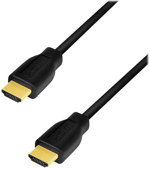 LogiLink Плоски Кабел HDMI мъжки - HDMI мъжки 1м Черен