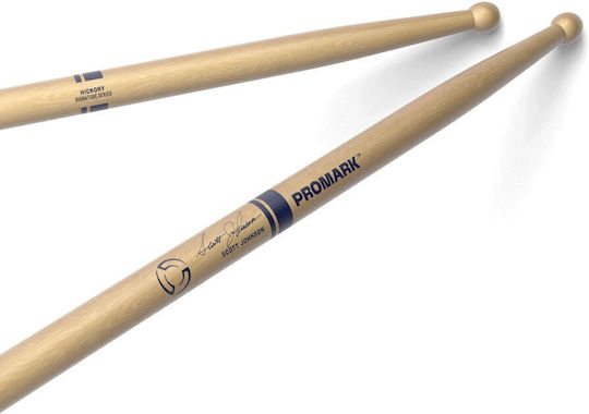 Promark Txdc17w Scott Johnson Hickory Marching Drumsticks Signature