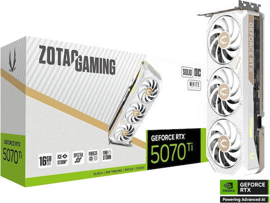 Zotac GeForce RTX 5070 Ti 16GB GDDR7 Solid Core OC White Κάρτα Γραφικών
