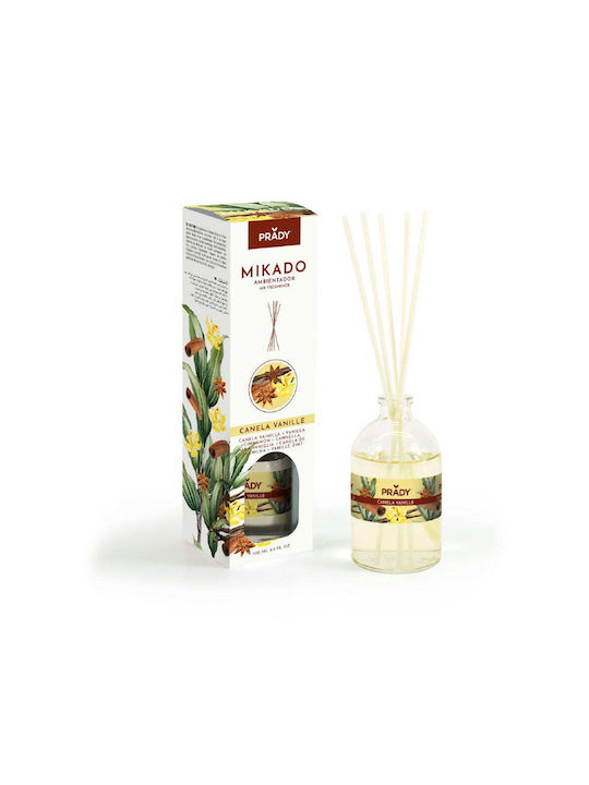 Prady Micado Perfumed Room Fragrance With Sticks 100ml Vanilla and Cinnamon 09673