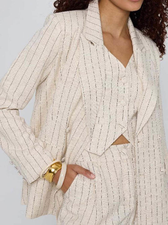 Mind Matter Augustina Γυναικείο Σακάκι Beige