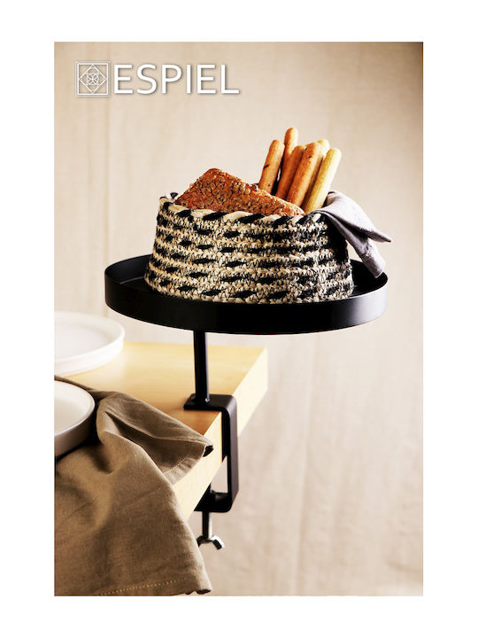 Espiel Rectangular Table Extension made of Metal in Black Color 35.5x16.5x23cm AST424 1pcs