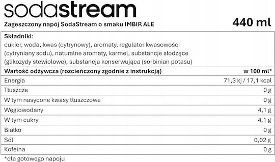 Sodastream Ginger Syrup Ale Ginger Concentrate 440ml