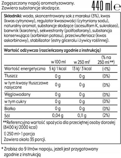 Sodastream Passionfruit Zero Passion Fruit Syrup Concentrate Water 440 Ml