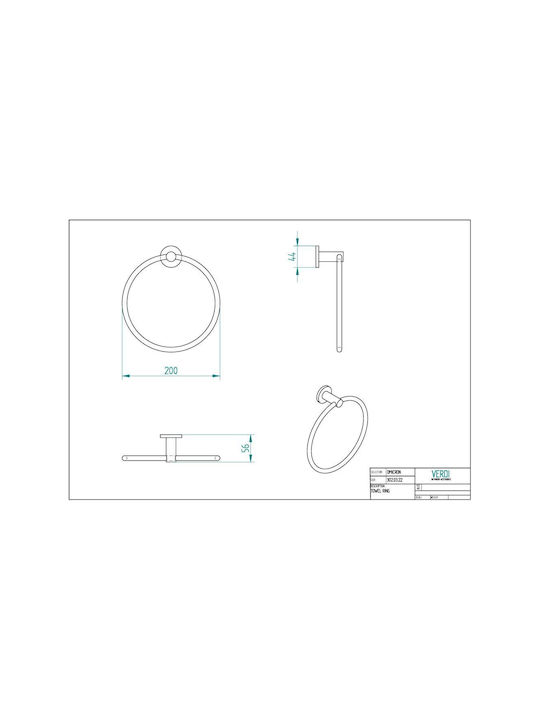 Verdi Omicron Ring Badezimmer Einzeln Schrauben ​20x20cm Braun