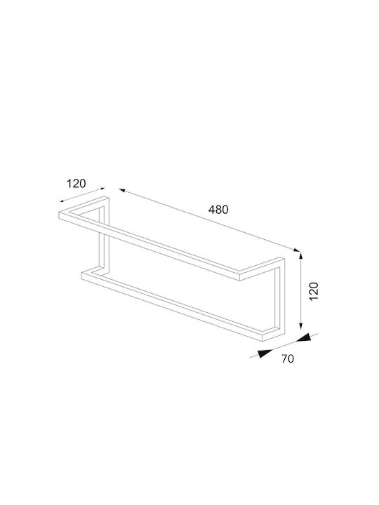 Sealskin Carre Single Wall-Mounted Bathroom Rail ​48x48cm White