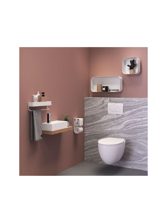 Sealskin Brix Ραφιέρα Μπάνιου Μονή Επιτοίχια με Βίδες ​35x10cm Λευκή