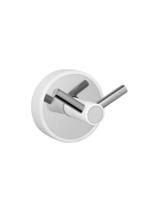 Karag Optimo-w 620299 Άγκιστρο Μπάνιου Διπλό με Βίδες Λευκό