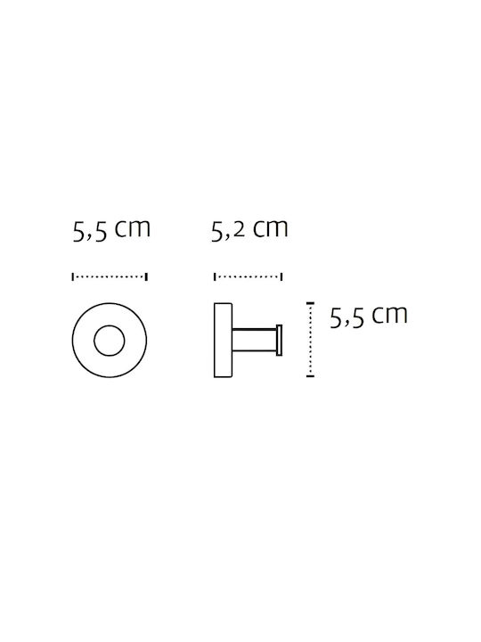 Karag Uno Single Wall-Mounted Bathroom Hook ​5.5x5.5cm Satine