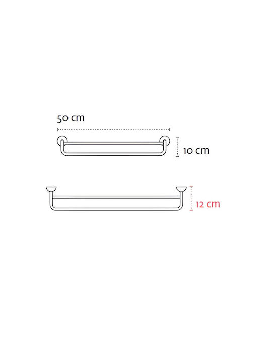 Kapitan Schiene Badezimmer Einzel Wandmontage Schrauben ​50x50cm Inox Silber