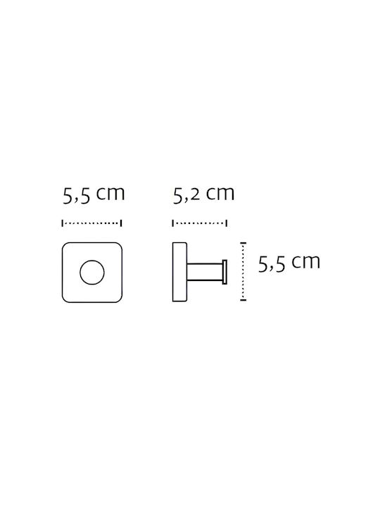 Kapitan Single Wall-Mounted Bathroom Hook ​5.5x5.5cm Inox White