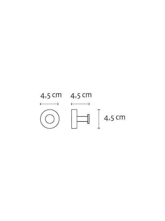 Karag Moderno Άγκιστρο Μπάνιου Μονό με Βίδες ​4.5x4.5cm Ασημί