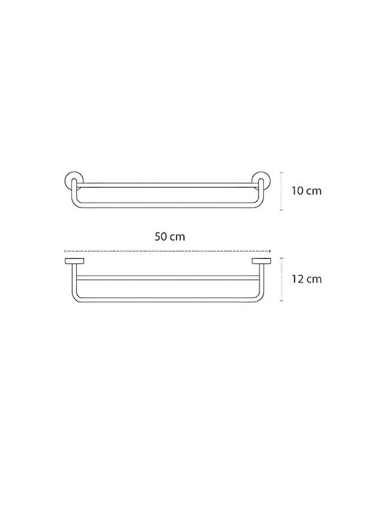 Karag Moderno Double Wall-Mounted Bathroom Rail ​50x50cm Silver