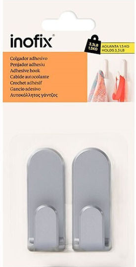 Inofix Single Wall-Mounted Bathroom Hook ​6.5x2.5cm Silver