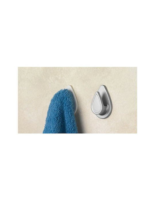 Inofix Water Drop Άγκιστρο Μπάνιου Μονό με Αυτοκόλλητο ​5.2x1.6cm Μαύρο