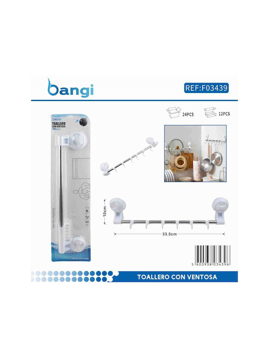 Calea ferată de Baie Simplă De Perete cu ventuză de aspirație ​33.5x33.5cm Argintiu
