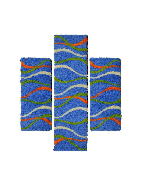 Sprintzio Modern Schlafzimmer-Teppichsets Blau 5609 3Stücke