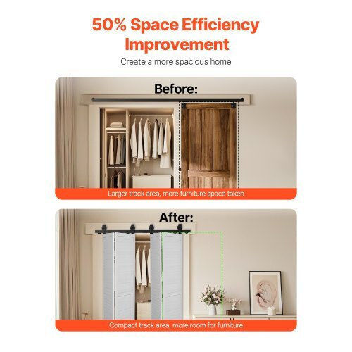Vevor Sliding Door Mechanism 132.08cm Black