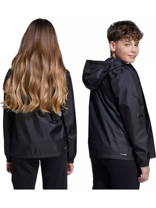 Waterproof Kids Sports Short Windproof Jacket with Hood Black