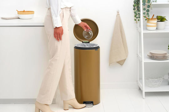 Brabantia Κάδος NewIcon Pedal Απορριμμάτων Μεταλλικός με Πεντάλ Πορτοκαλί 30lt