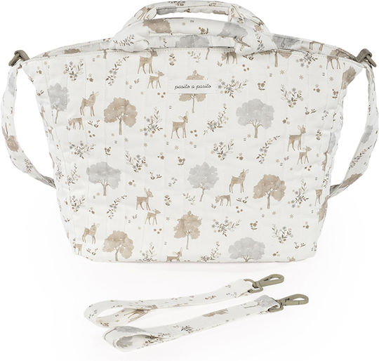 Pasito a Pasito Shoulder/Hand Diaper Bag Beige 43x29x11cm.