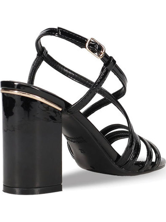 Sandalen aus Lackleder Schwarz