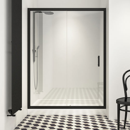 Orabella Energy Fixed Side for Shower 106-110x110cm Mat Black