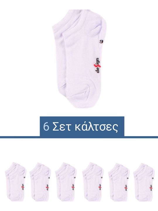 Design Socks Kids' Ankle Socks White 6 Pairs