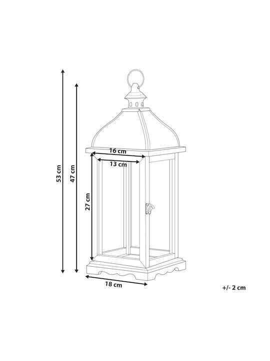 Beliani Metallic Lantern White