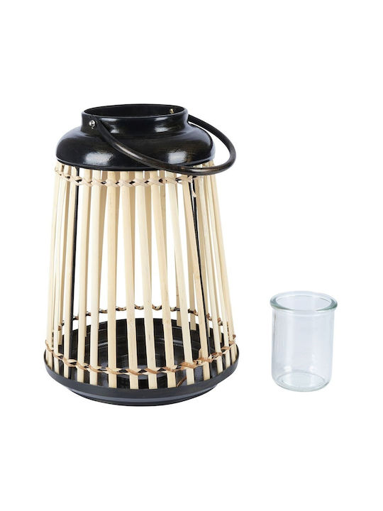 JK Home Decoration Tabletop Bamboo Lantern Brown 24x24x32cm