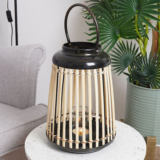 JK Home Decoration Laterne Bamboo Braun 24x24x32cm 1Stück