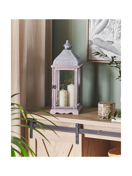 Beliani Metallic Lantern White