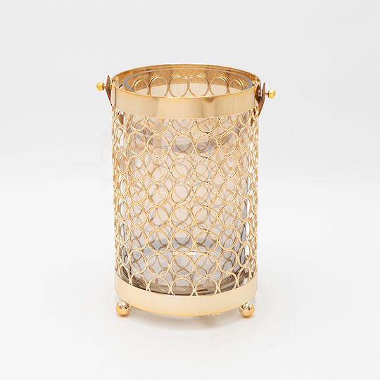 Laterne Metallisch Bodenmontage Gold 14x14x22cm 1Stück Laterne Metallisch Bodenmontage Gold 14x14x22cm 1Stück