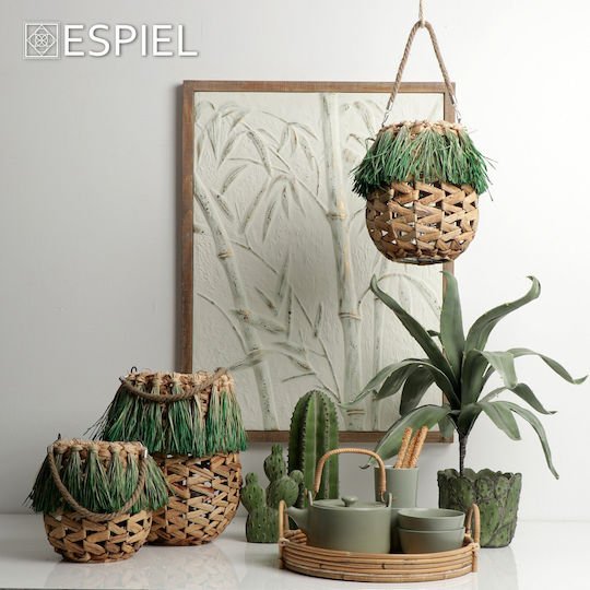 Espiel Laterne Korbweide Beige 22.5x22.5cm 1Stück