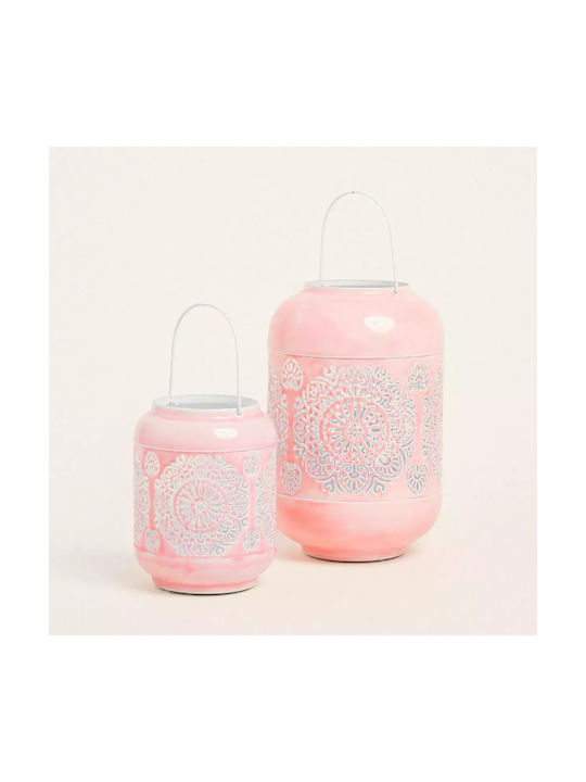 Φαναρι Μεταλικο Ροζ 15 X 20 Cm Beauty Home