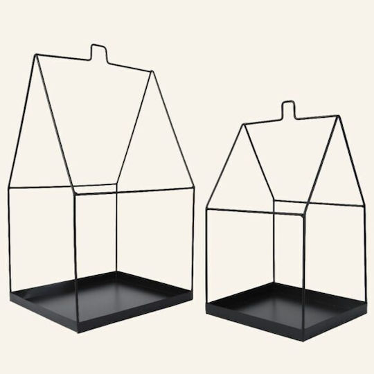 Metal House Set of 2 Pieces 20 X 20 X 38 Cm 25 X 25 X 49 Beauty Home