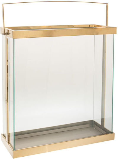 Iliadis Tabletop Metallic Lantern Gold 44x19x46cm