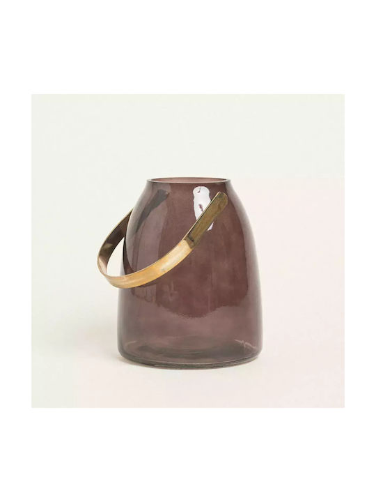 Γυαλινο Φαναρι Μεταλλικη Λαβη 14 X 16,5 Cm Σοκολα Beauty Home Γυαλινο Φαναρι Μεταλλικη Λαβη 14 X 16,5 Cm Σοκολα Beauty Home
