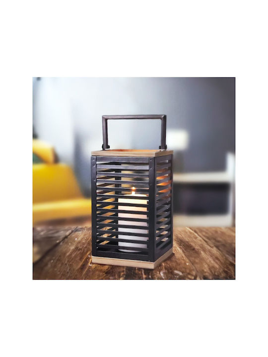 Zaros Laterne Metallisch Schwarz 15x15x28cm 1Stück
