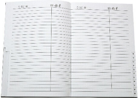 Телефонен указател Кожен с Гръцка азбука Син 12.6x18см