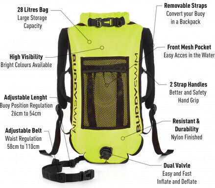 Buddyswim Open Water Dry Bag Backpack 28lt Yellow