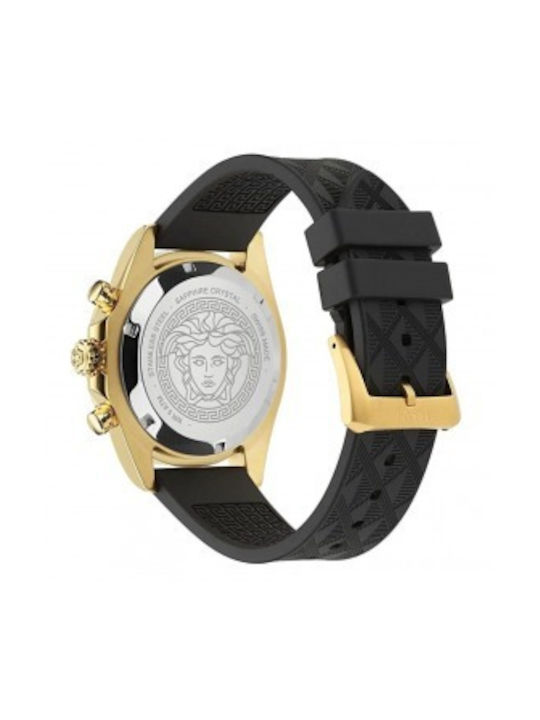 Versace Chrono X Ανδρικό Ρολόι Μπαταρίας με Μαύρο Καουτσούκ Λουράκι