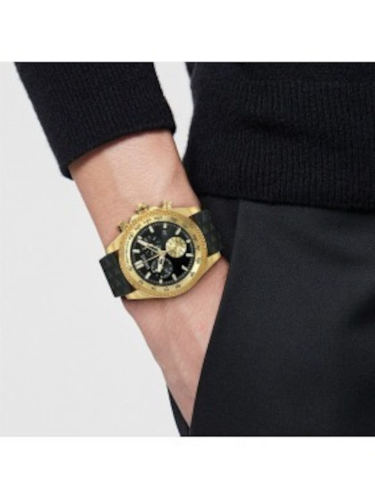 Versace Chrono X Ανδρικό Ρολόι Μπαταρίας με Μαύρο Καουτσούκ Λουράκι