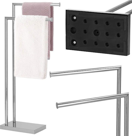 Freistehender Kleiderständer Badezimmer Einzeln ​80x80cm Silber