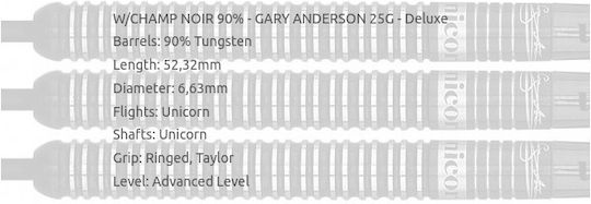 W Champ Noir 90% Gary Anderson 25g Deluxe Phase 3