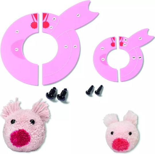 Percy Pig Pompon-Macher Werkzeug - Paket Enthält 1 Große Schablone, 1 Kleine, Augen oder Nasen, 2 Prym Love 624205 Tierfiguren - Erstellen Sie Ihr Lieblingstier (Pompon-Gerät Code 624190 Erforderlich, Separat Erhältlich)